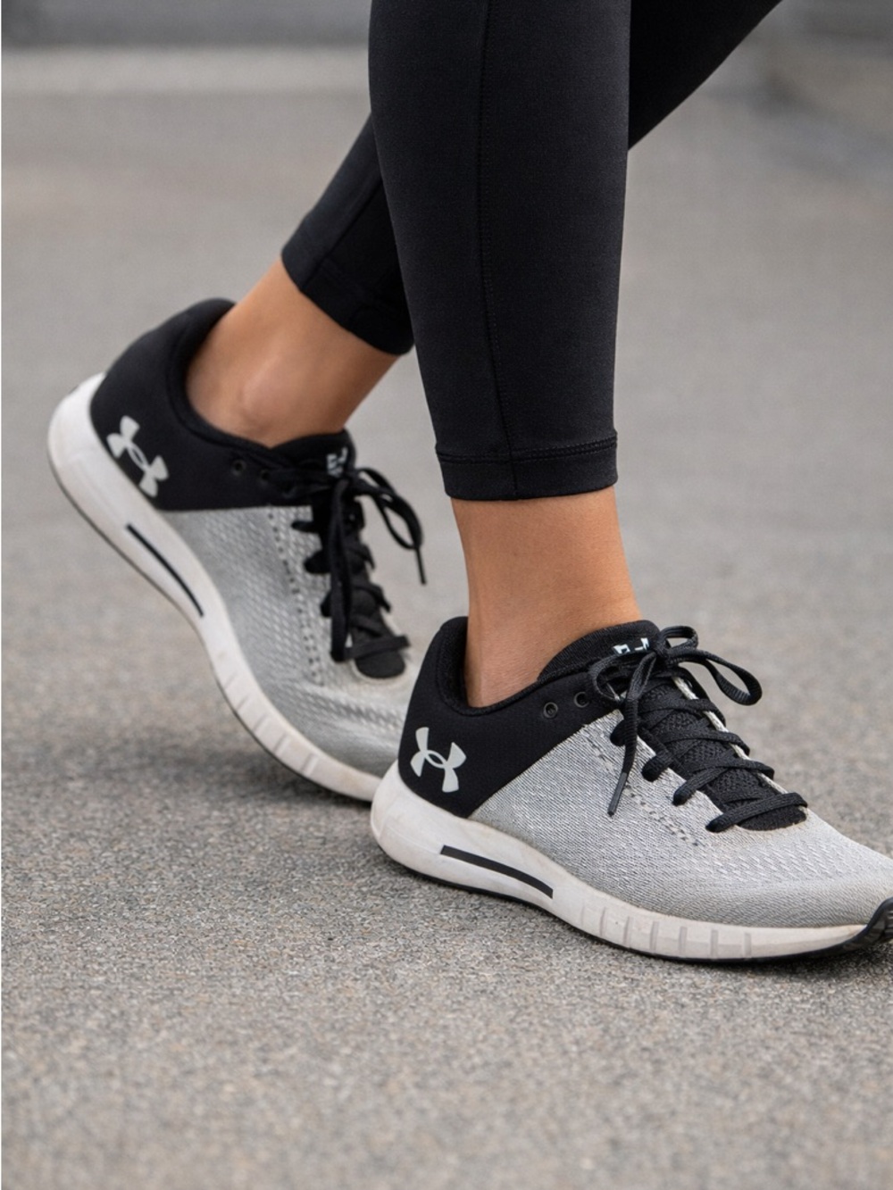 Under Armour Women's Black and Gray Athletic Running Shoes